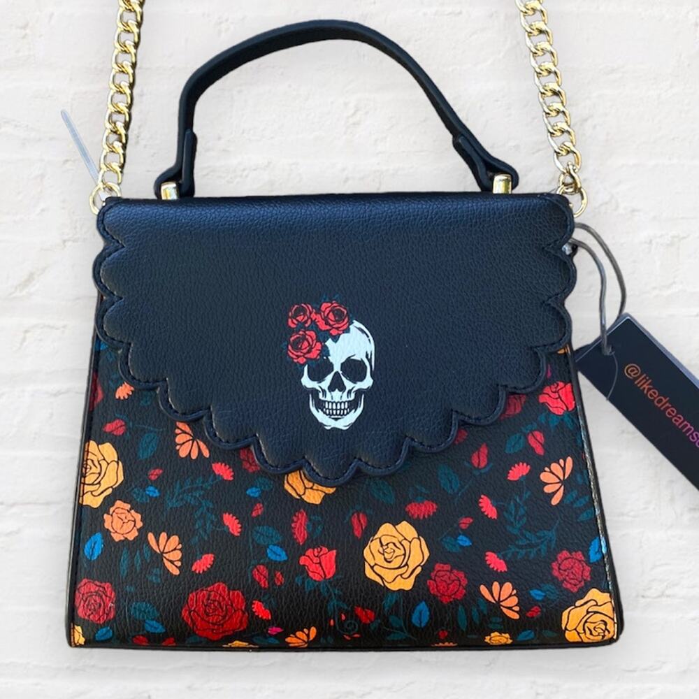 Skull roses purse